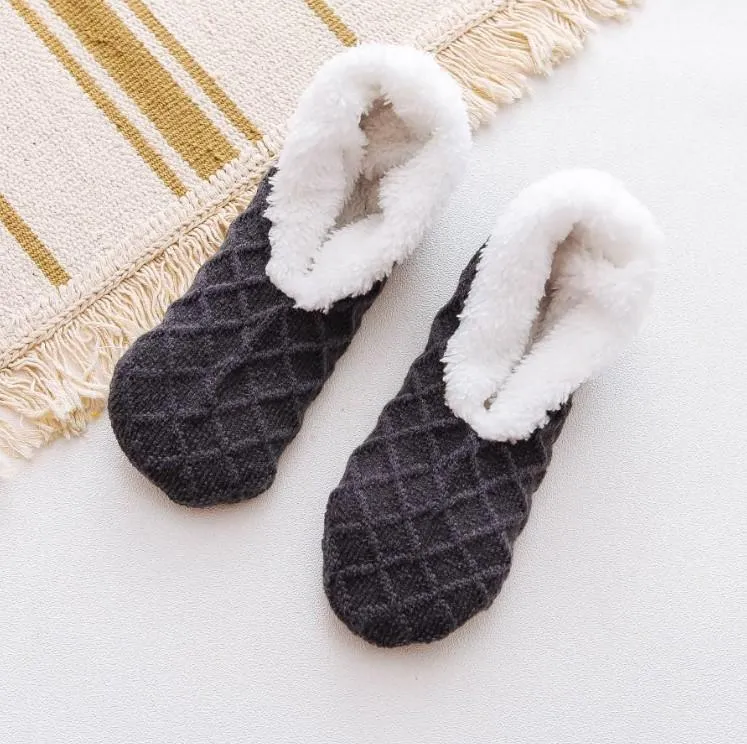 Thick Fleece Lined Wool Thermal Slipper Socks Uniform Size