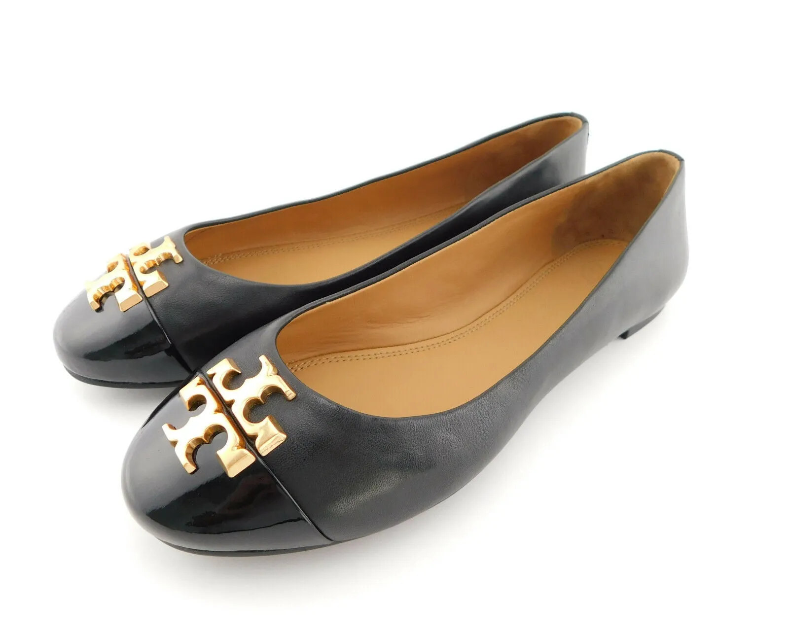 TORY-BURCH EVERLY NAPPA LEATHER BALLET FLAT SHOES