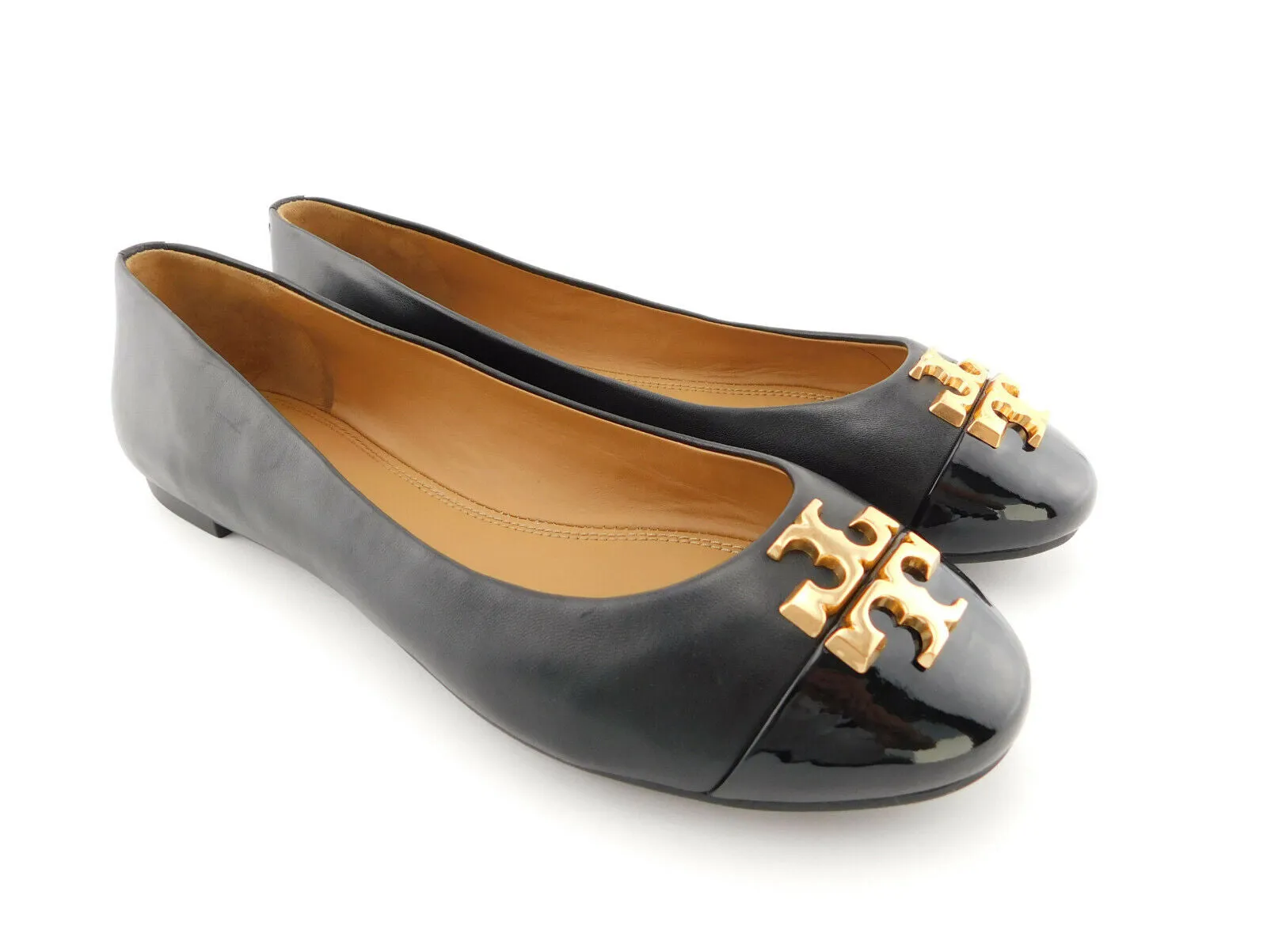 TORY-BURCH EVERLY NAPPA LEATHER BALLET FLAT SHOES