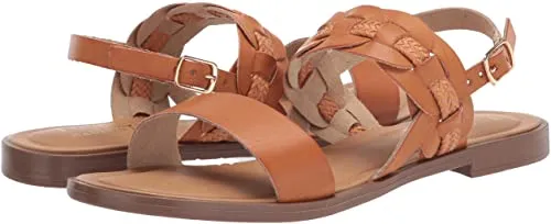 Tuscany Women's Flat Sandal, Tan, 7.5 Wide
