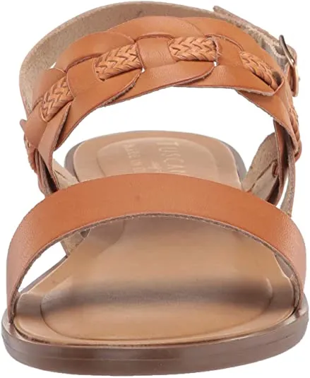 Tuscany Women's Flat Sandal, Tan, 7.5 Wide