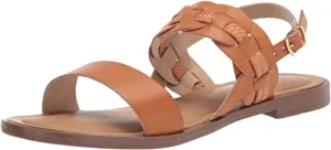 Tuscany Women's Flat Sandal, Tan, 7.5 Wide