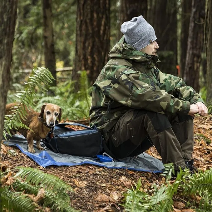 Ultralight Backpacking Tarp Ground Cloth 2.7 oz Waterproof Mini Pocket Blanket 27.5 x 48 Inches Compact Packable Groundsheet Hiking Gear for Two Pouch and Carabiner by DAKOUT Gear