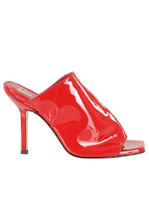 Vernice Patent Leather Mules With Square Open Toe