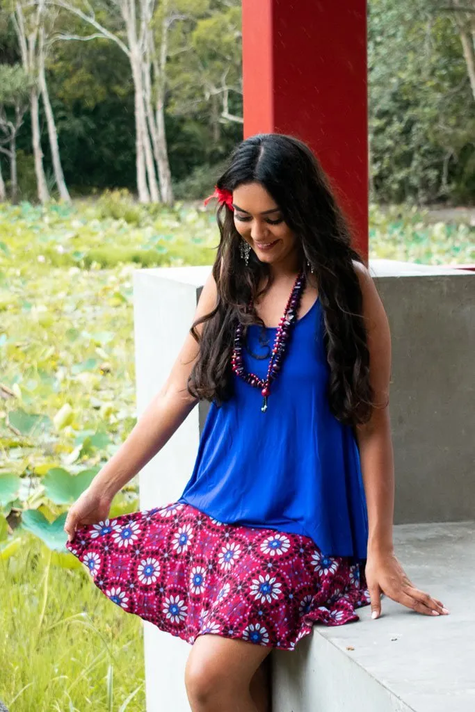 Violet Skirt - Maroon Flower