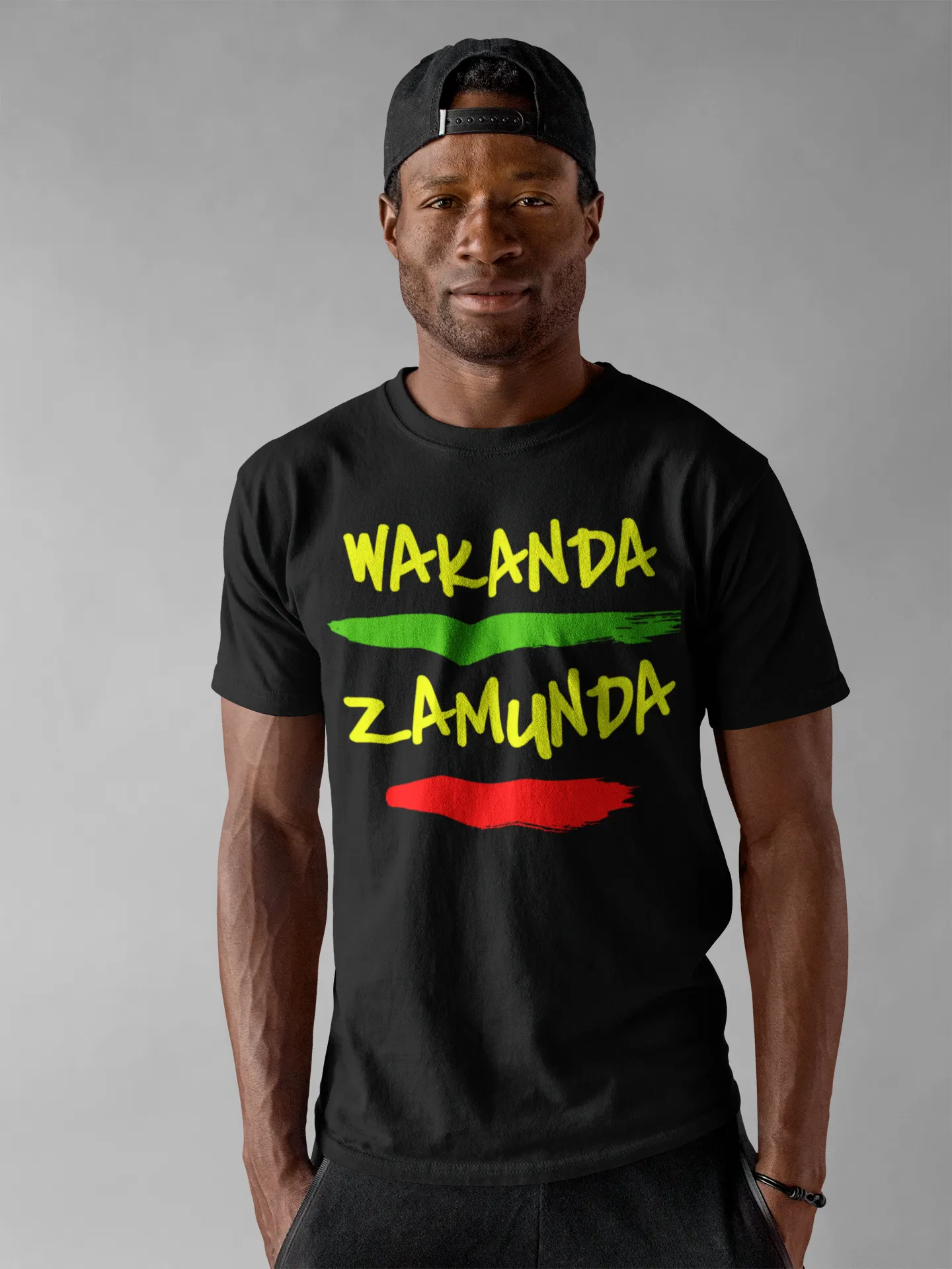 Wakanda Zamunda Black Green Red Short Sleeve Crew Tee