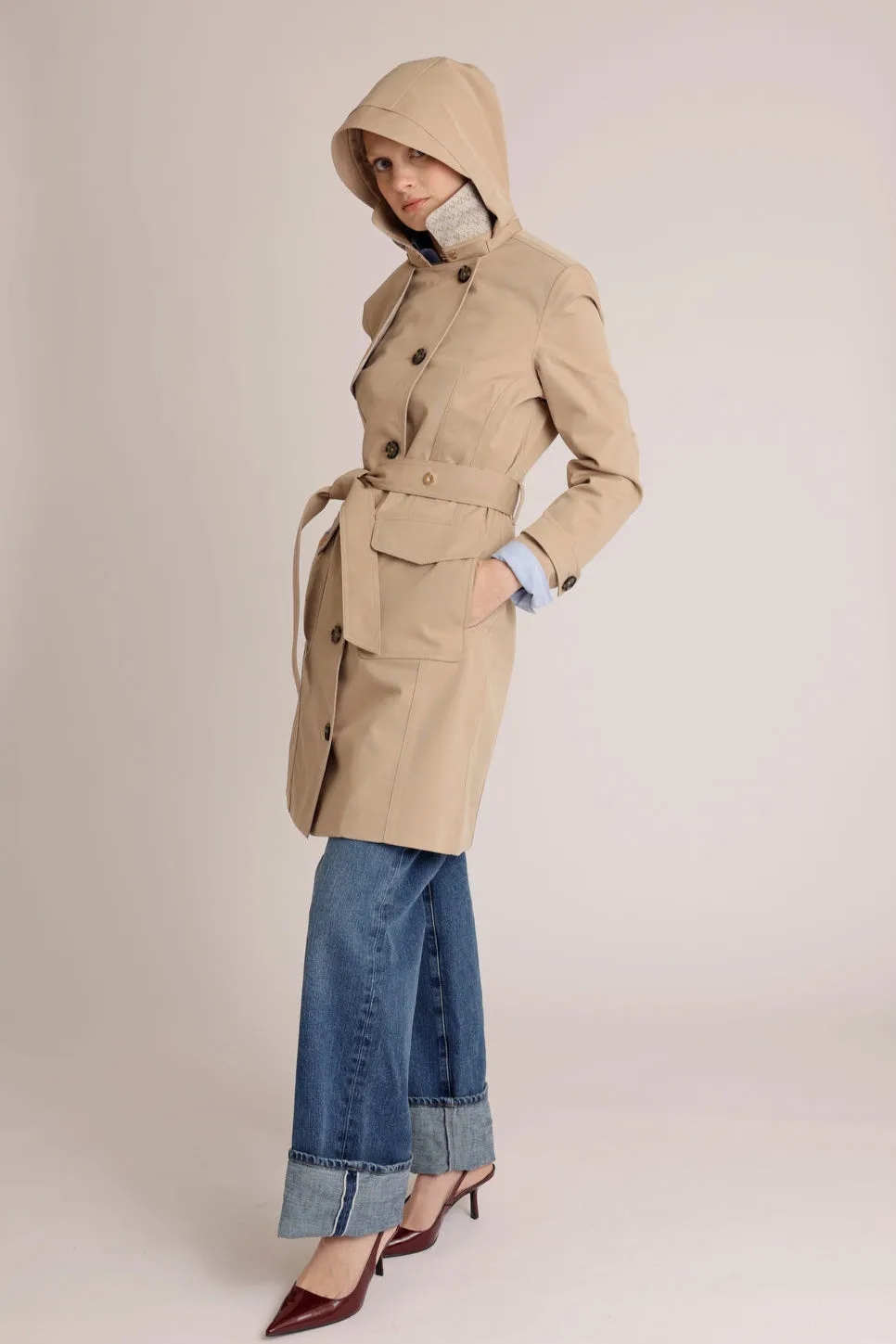 Waterproof Tailored To Fit Trenchcoat  | Beige