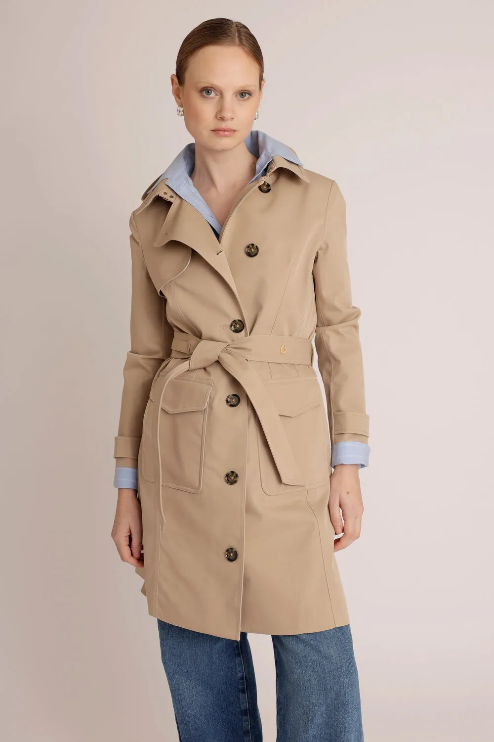 Waterproof Tailored To Fit Trenchcoat  | Beige
