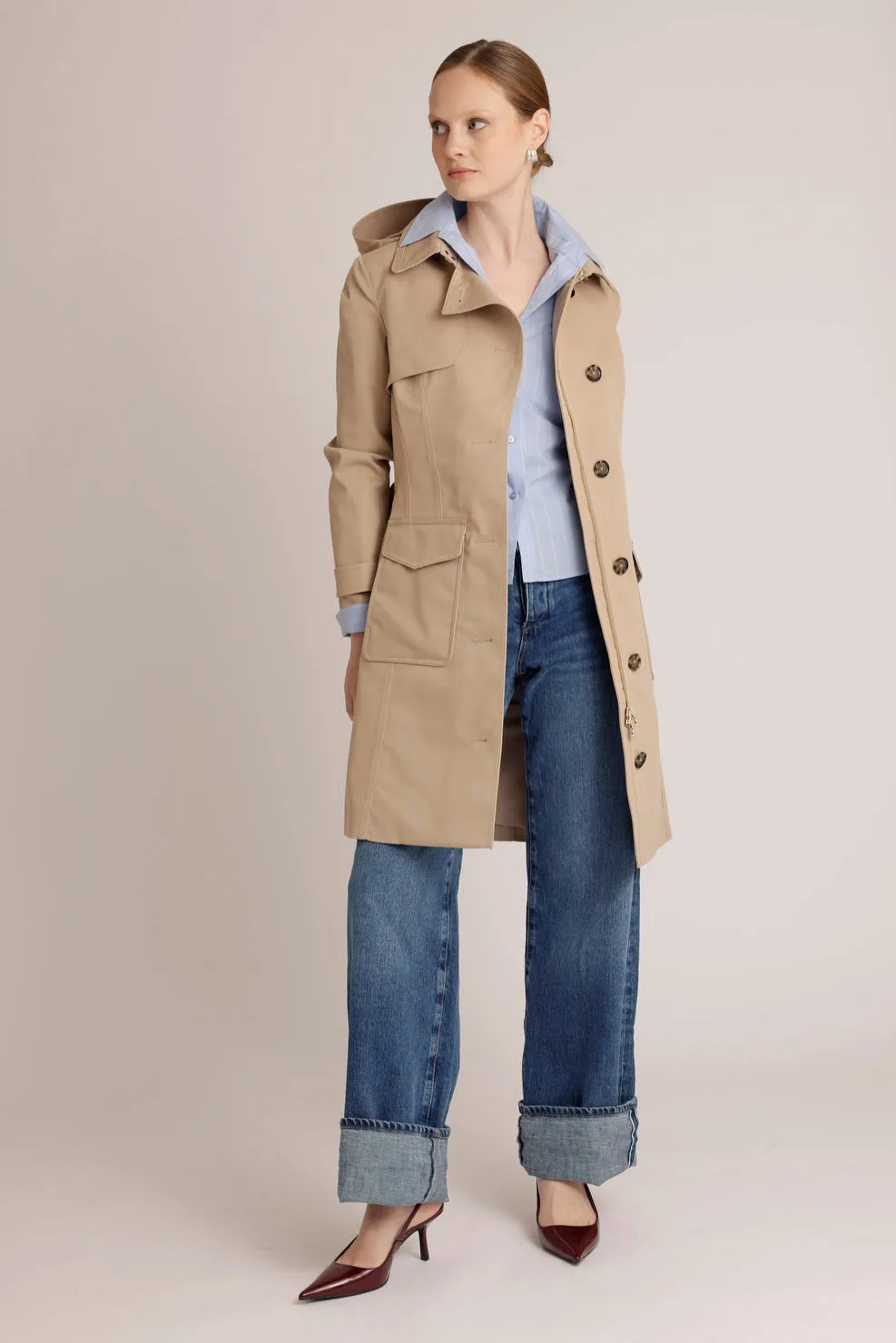 Waterproof Tailored To Fit Trenchcoat  | Beige