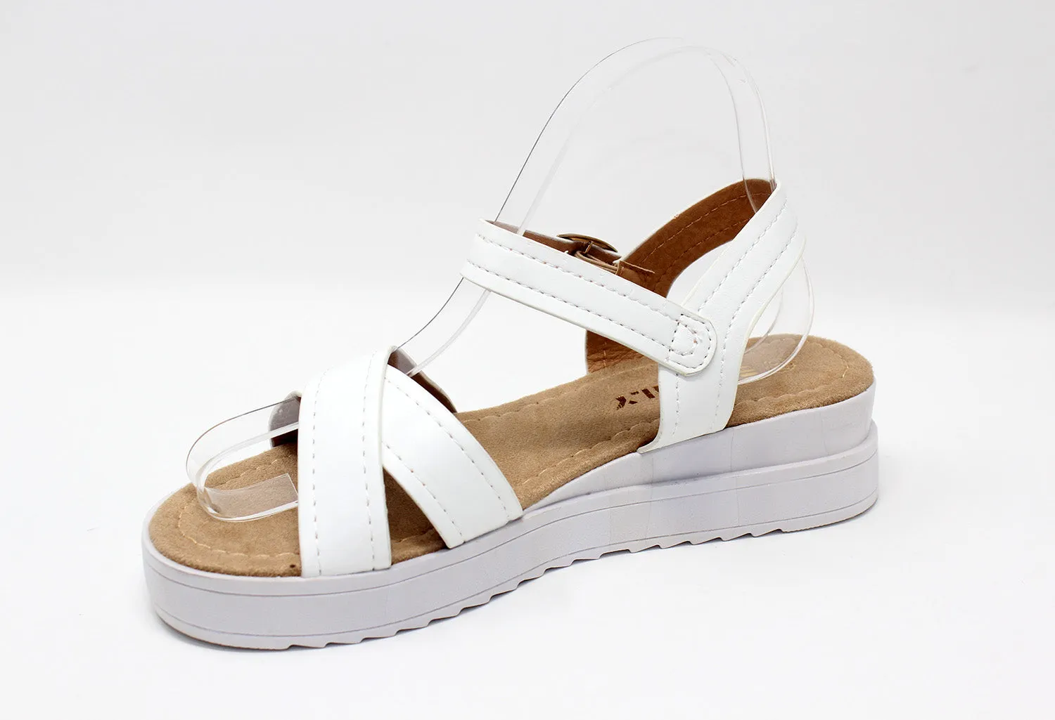 White Cross Strap Sandal
