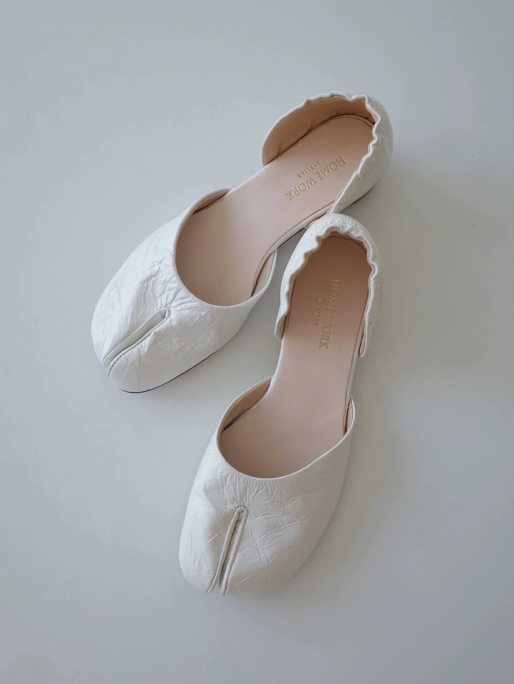 White Tabi Slip-On Shoes