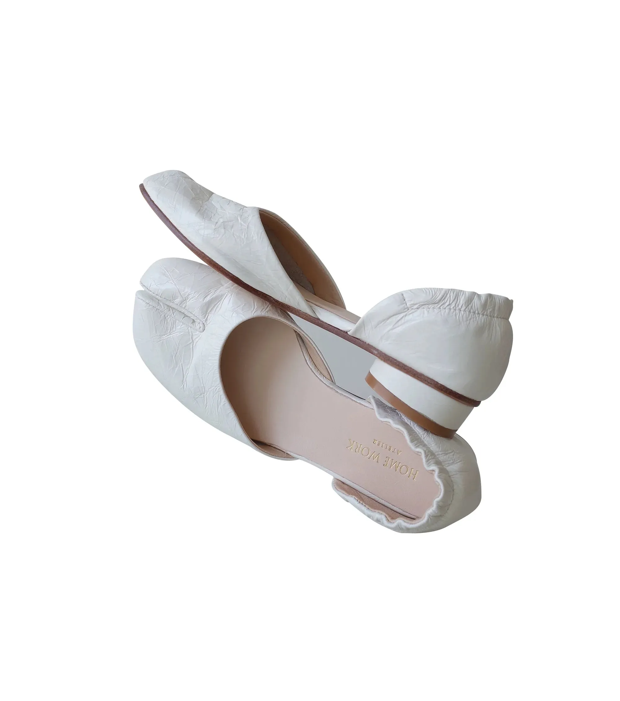 White Tabi Slip-On Shoes