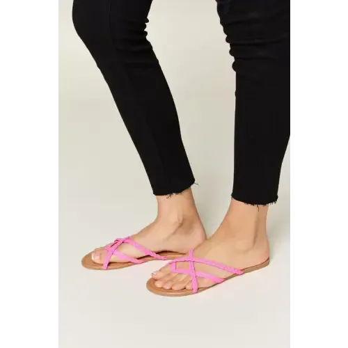 Wild Diva Crisscross Pink Open Toe Sandals for Summer Chic