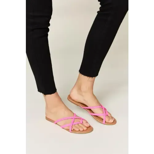 Wild Diva Crisscross Pink Open Toe Sandals for Summer Chic