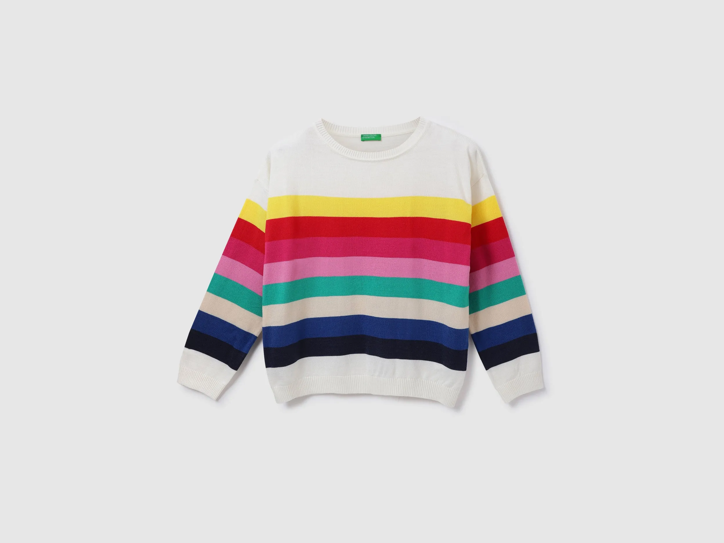 Women Stripe Round Neck Sweater