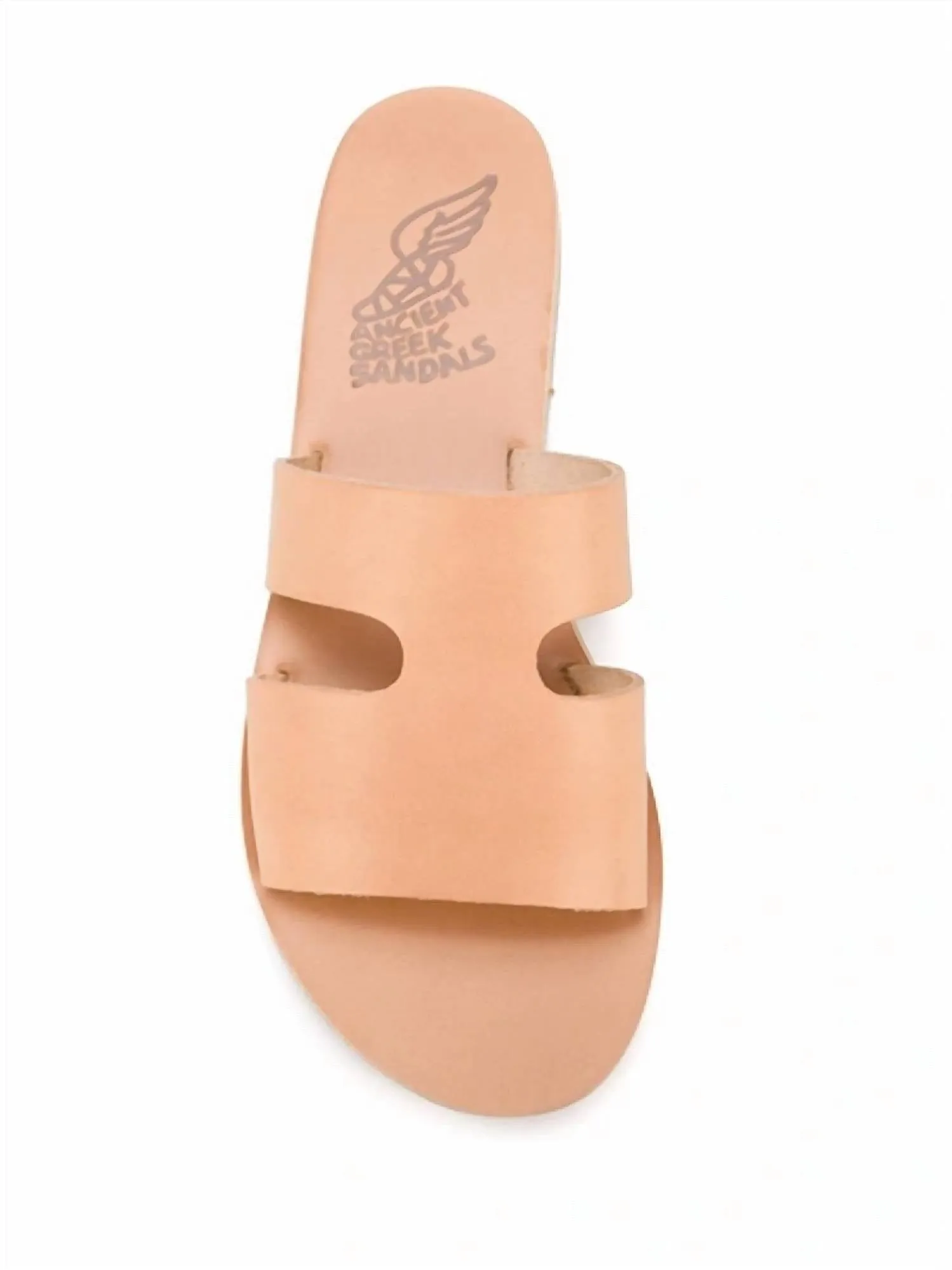 Women's Apteros Slide Leather Flat Sandals In Natural