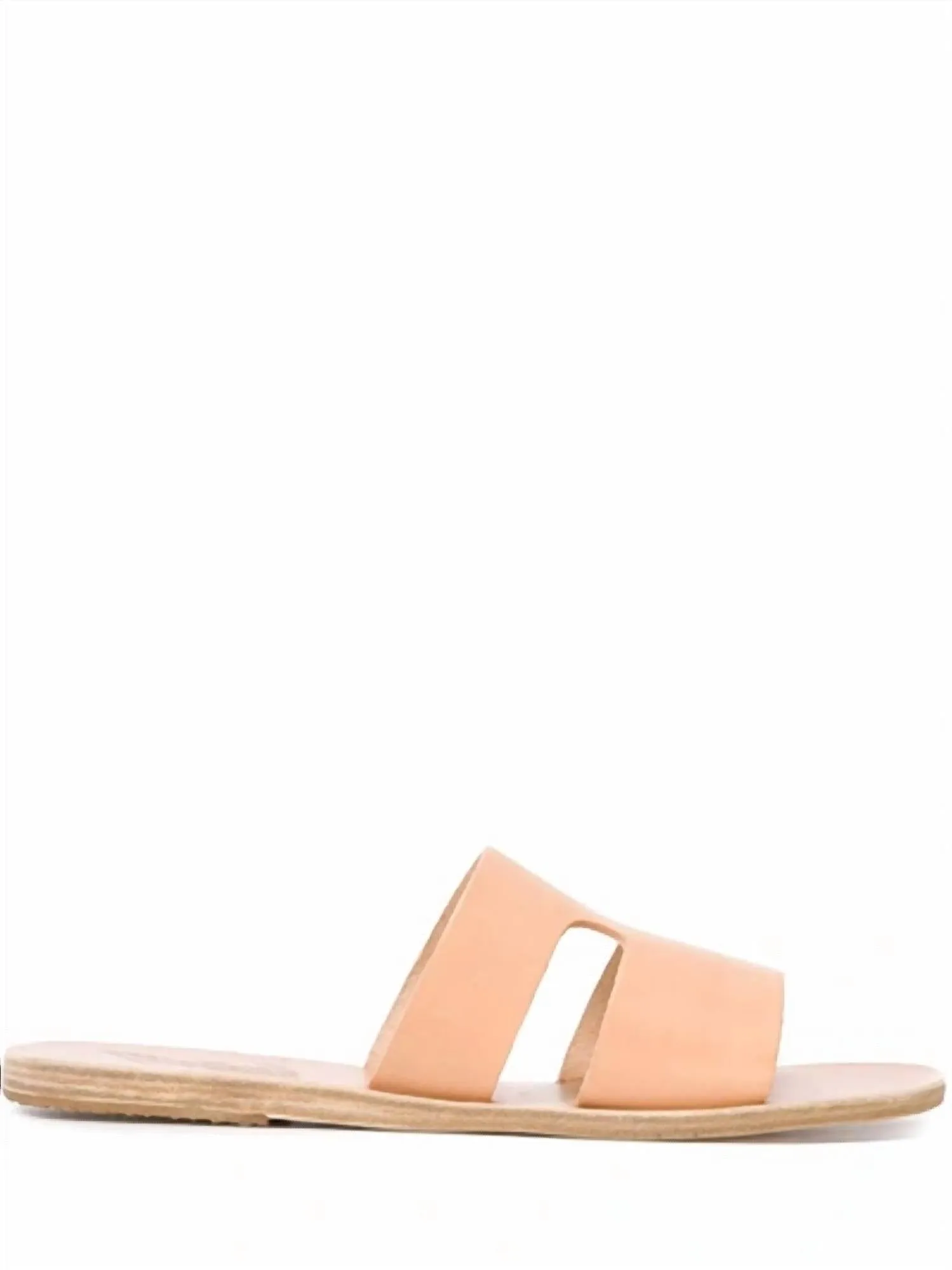 Women's Apteros Slide Leather Flat Sandals In Natural