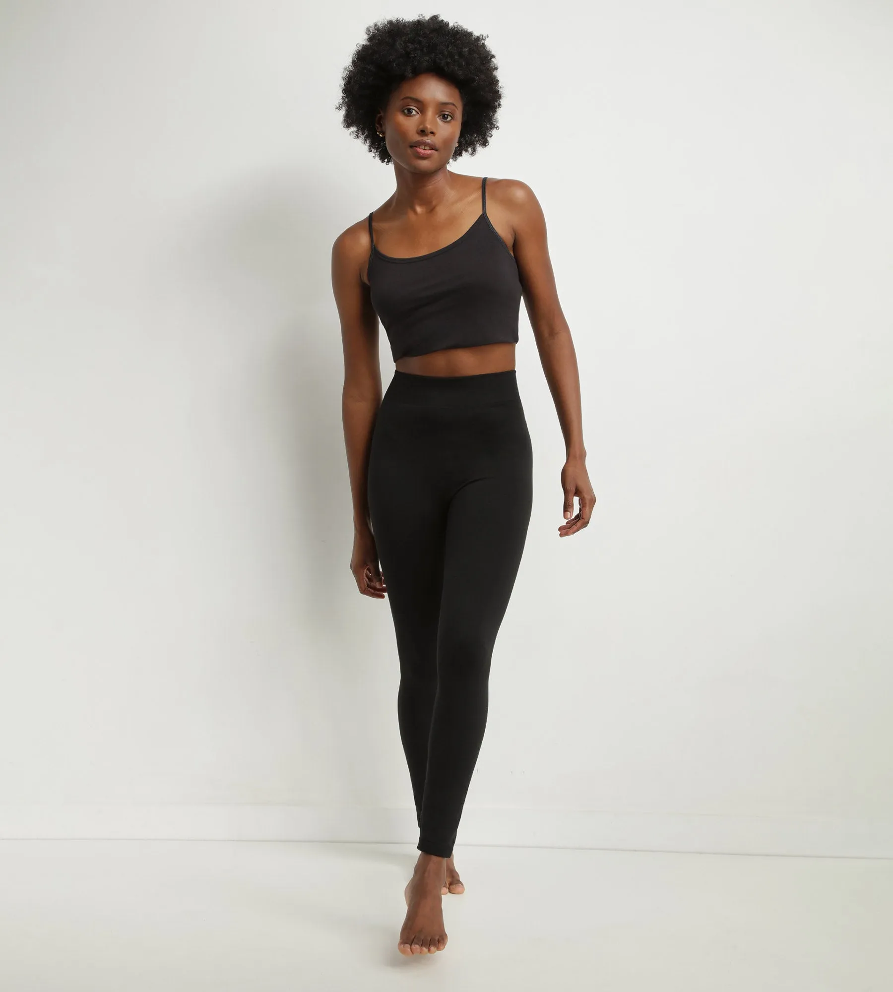 Women's black thermal legging with fleece lining Dim Relax & Go