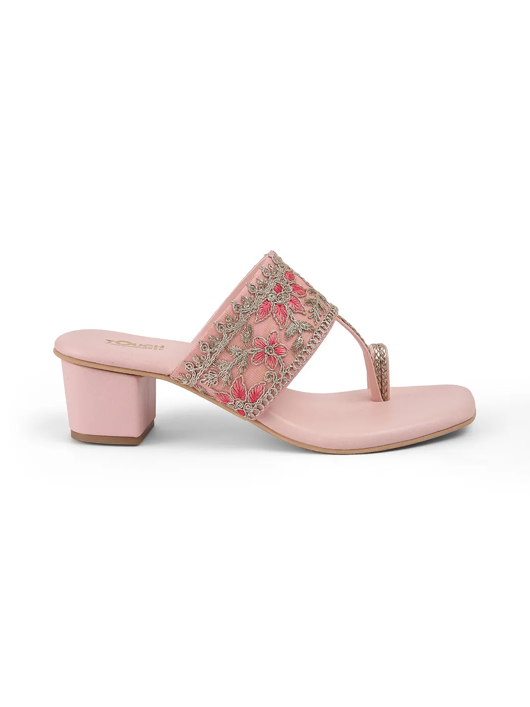 Women's Kolhapuri Slip-Ons Low-Heel Block Sandals