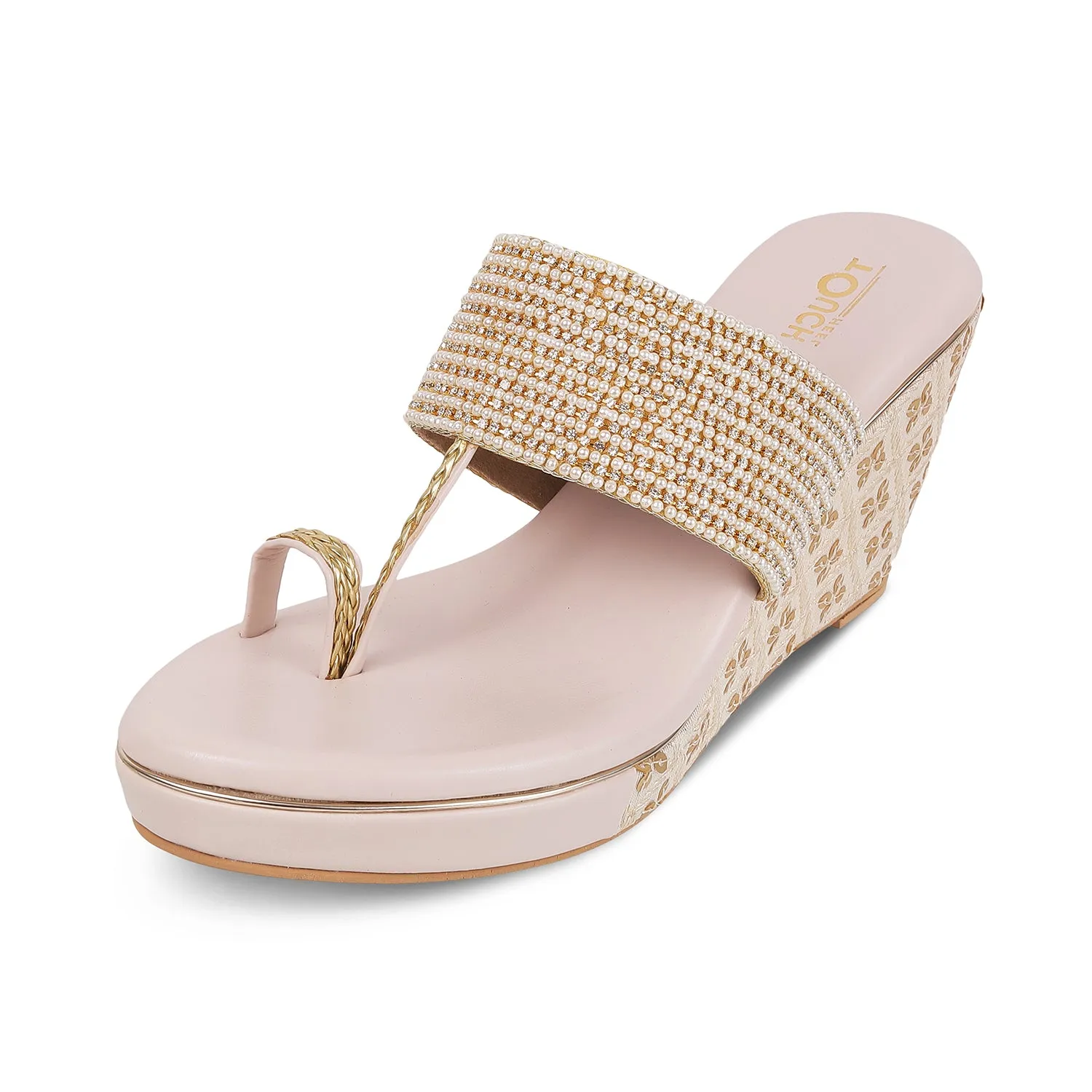 Women's Kolhapuri Slip-Ons Low-Heel Block Sandals