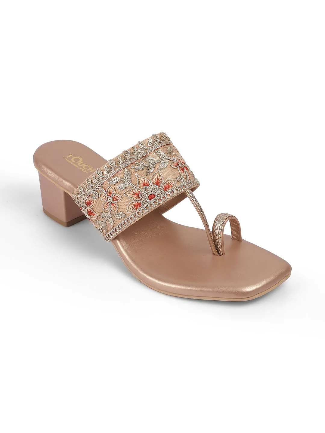 Women's Kolhapuri Slip-Ons Low-Heel Block Sandals