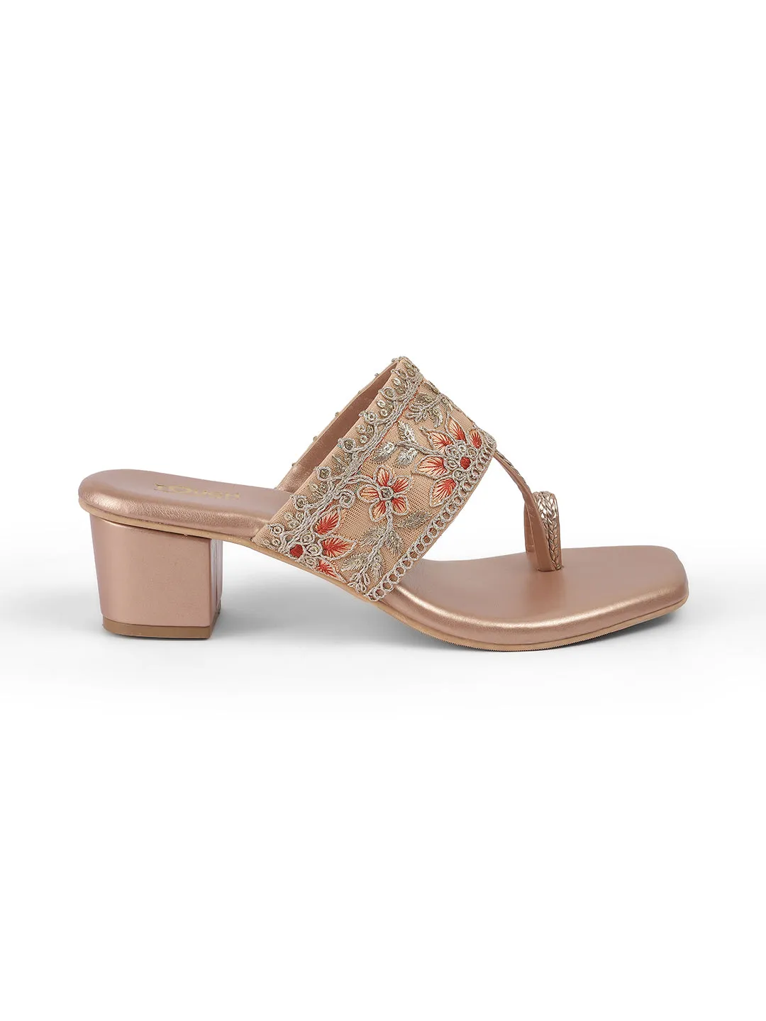Women's Kolhapuri Slip-Ons Low-Heel Block Sandals
