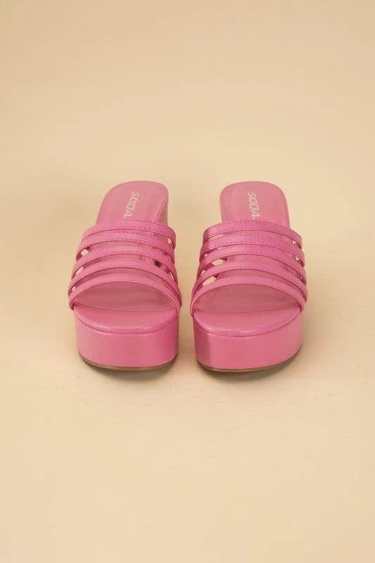 Womens Platform Mules Slides
