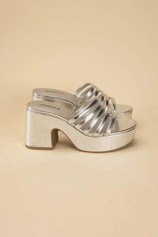 Womens Platform Mules Slides