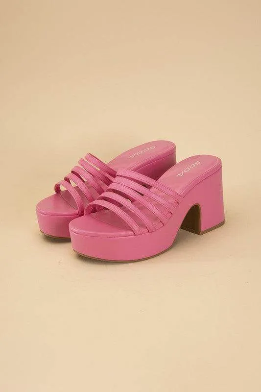 Womens Platform Mules Slides