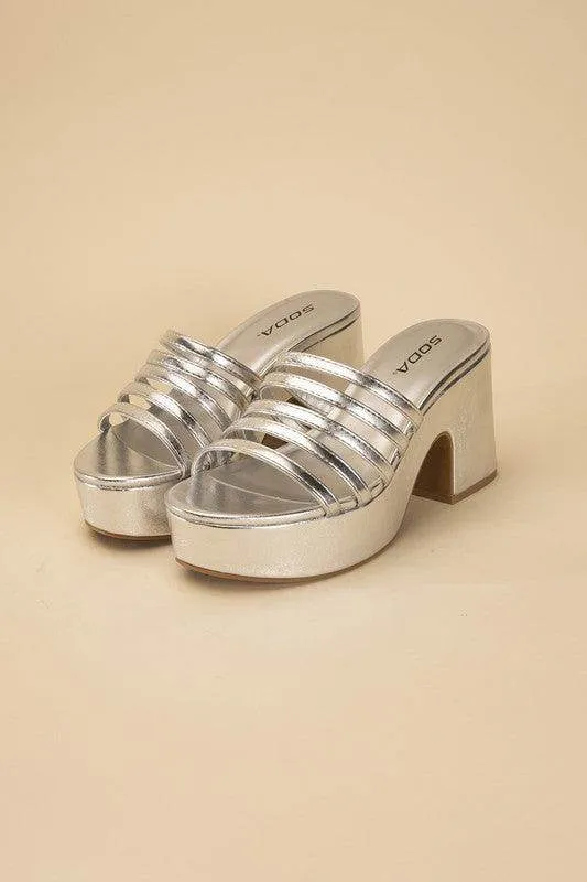 Womens Platform Mules Slides