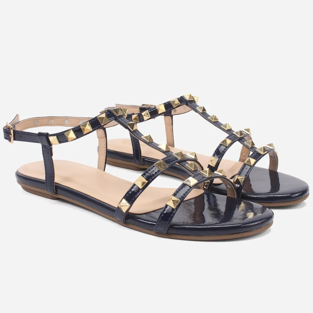 Womens "MAIDAS" Studs Detailing Flat Sandals