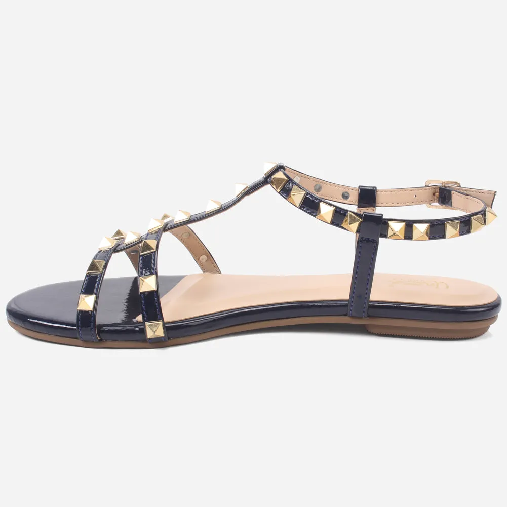 Womens "MAIDAS" Studs Detailing Flat Sandals
