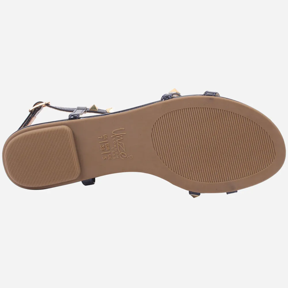 Womens "MAIDAS" Studs Detailing Flat Sandals