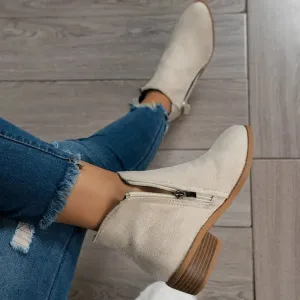 Women's Round Toe Suede Platform Boots | Comfy Mid Heel Shoes